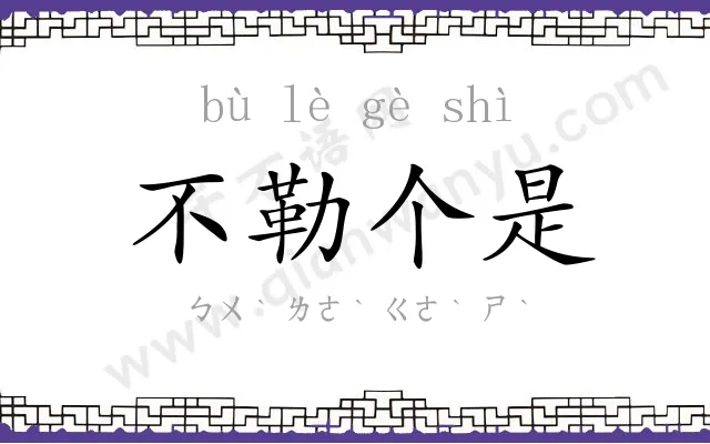 不勒个是