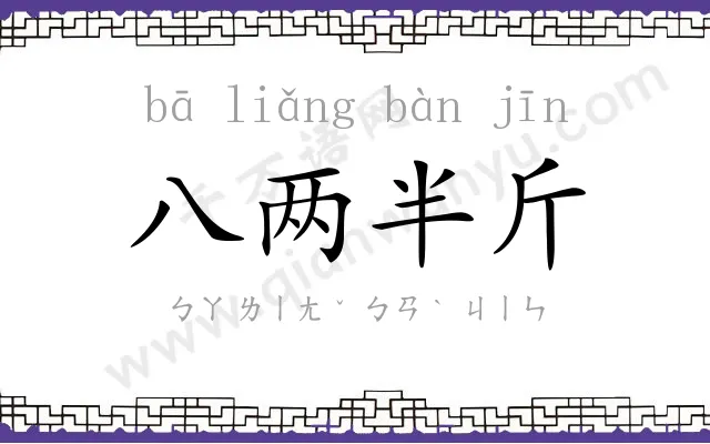 八两半斤