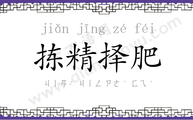 拣精择肥