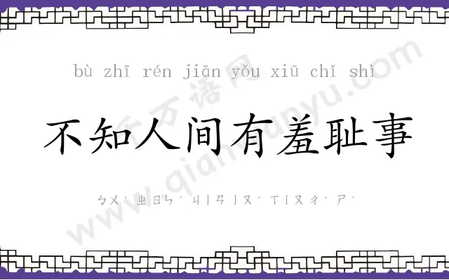 不知人间有羞耻事