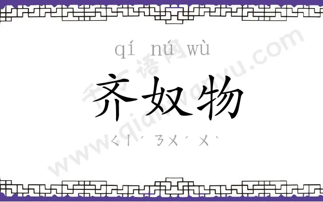 齐奴物