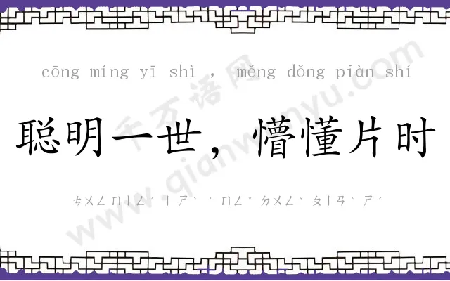 聪明一世，懵懂片时