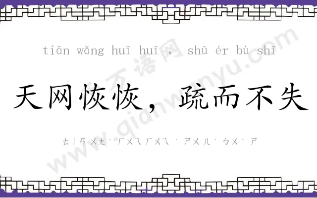 天网恢恢，疏而不失
