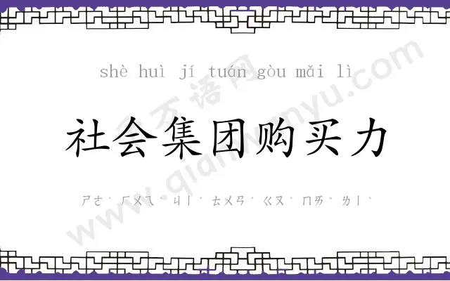 社会集团购买力