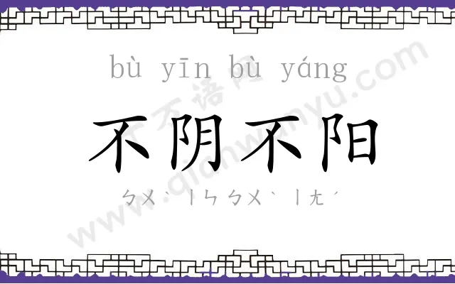 不阴不阳