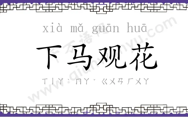 下马观花