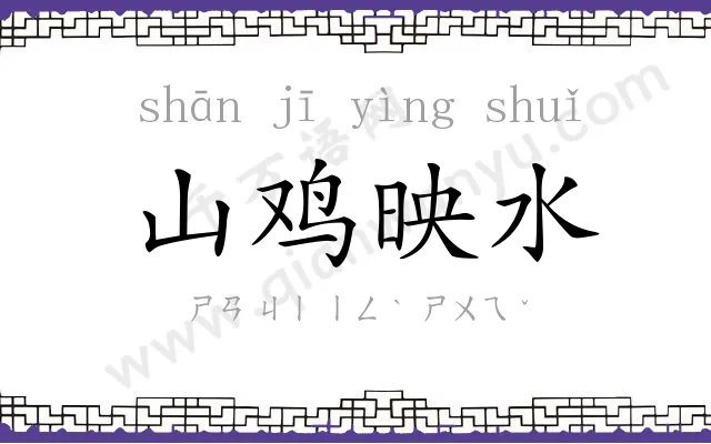 山鸡映水
