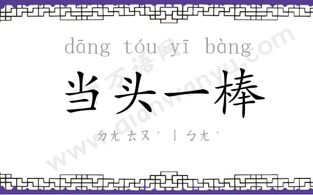 当头一棒