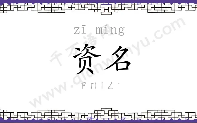 资名