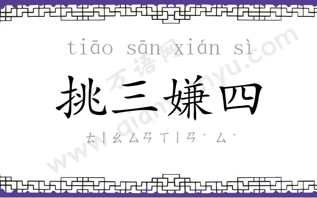 挑三嫌四