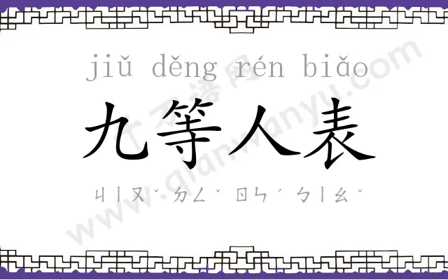 九等人表
